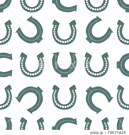 Illustration on theme Irish holiday St Patrick day, seamless horseshoes 79675826