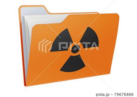 Computer folder icon with Radiation symbol. 3D rendering 79676866