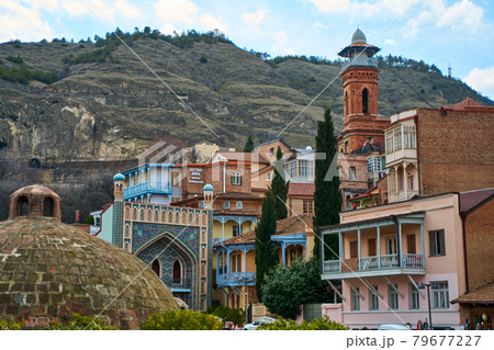 Popular city landmark of Tbilisi. The old building of the sulfur bath 79677227