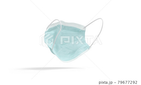 Blank blue medical mask mockup, looped rotation 79677292