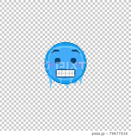Pixel art cold Emoji face icon. Vector cute... - Stock ...