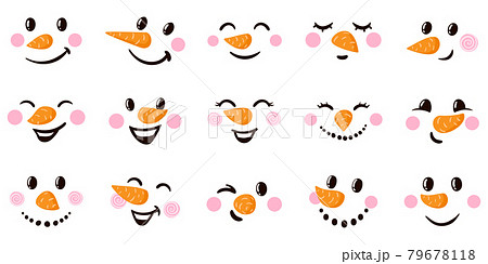 Snowman cartoon faces. Funny snowman faces with various emotions, Christmas holiday snowman emoticons vector illustration set. Cute snowman faces Snowman cartoon faces. Funny snowman faces with various emotions, Christmas holiday snowman emoticons vector illustration set. Cute snowman faces 79678118