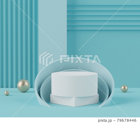 3d render of Abstract minimal display podium for showing products or cosmetic presentation with pastel scene 79678446
