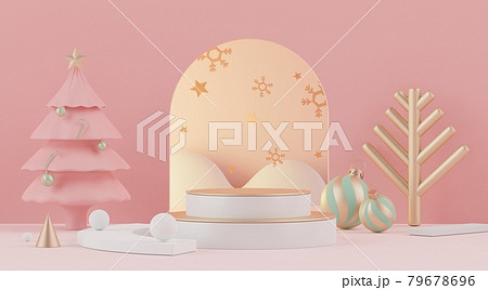3d render of Abstract minimal display podium for showing products or cosmetic presentation with pastel scene 79678696