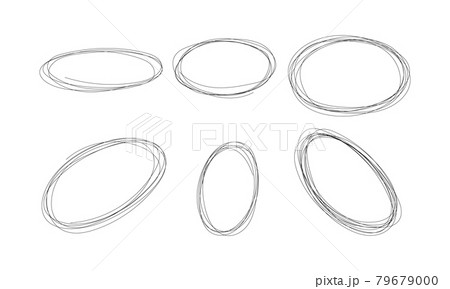 Highlight circle scribble frame - ink pen scrawl oval border for emphasis and highlighting text or important objects. 79679000