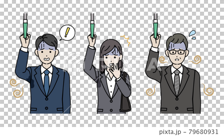 体臭が気になるスーツ姿の男女 車内 乗客 腋汗 加齢臭 臭い 困る 通勤中 イラスト素材 体臭が気になるスーツ姿の男女 車内 乗客 腋汗 加齢臭 臭い 困る 通勤中 イラスト素材 79680931