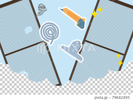 網戸の張り替えのイラスト 79682895