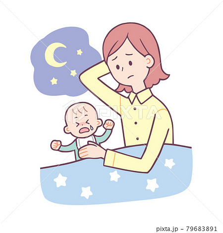赤ちゃん　寝かしつけ 79683891