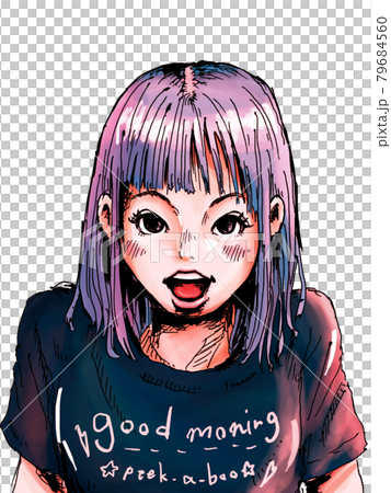 Purple haired woman Purple haired woman 79684560