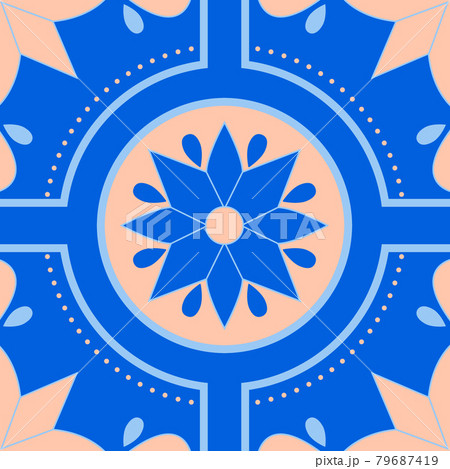 Blue Moroccan tile Pattern in Vector Blue Moroccan tile Pattern in Vector 79687419
