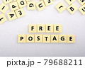 Free postage word on the white background 79688211