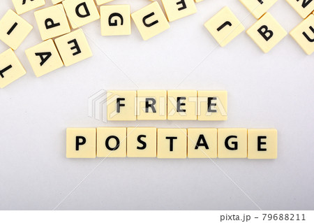 Free postage word on the white background 79688211