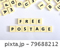 Free postage word on the white background 79688212