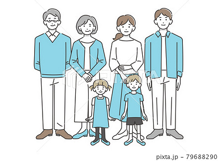 三世代家族のベクターイラスト素材/シンプル/シニア/夫婦 三世代家族のベクターイラスト素材/シンプル/シニア/夫婦 79688290