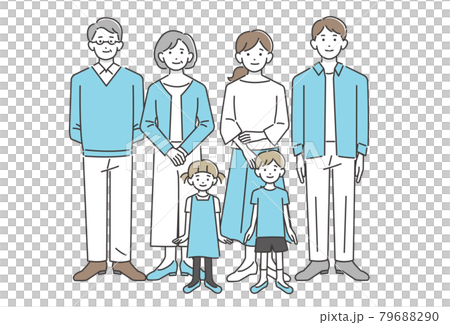 三世代家族のベクターイラスト素材/シンプル/シニア/夫婦 三世代家族のベクターイラスト素材/シンプル/シニア/夫婦 79688290
