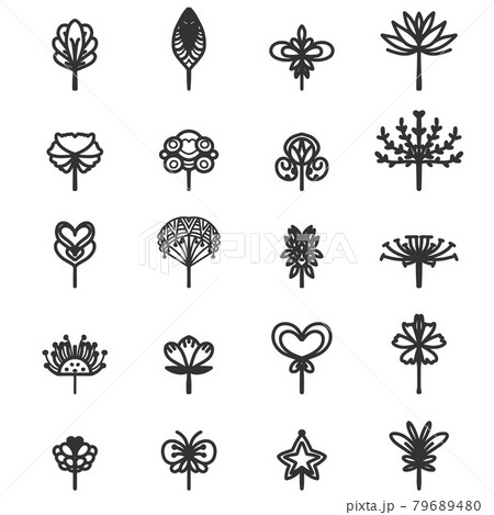 set of doodle trees elements vector isolated on white background set of doodle trees elements vector isolated on white background 79689480