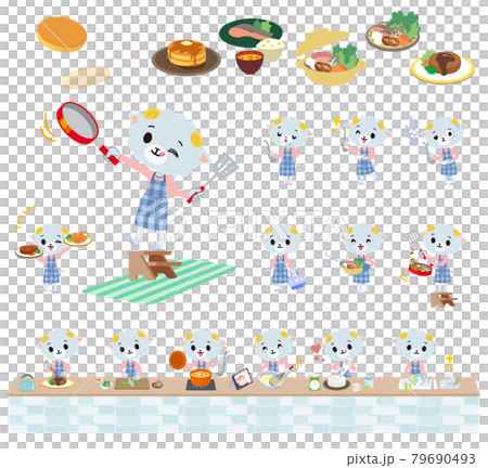 Set of sheep boy cooking Set of sheep boy cooking 79690493