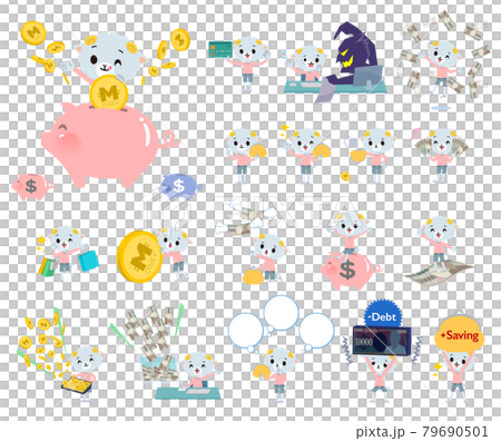 A set of sheep boys about money and finances A set of sheep boys about money and finances 79690501