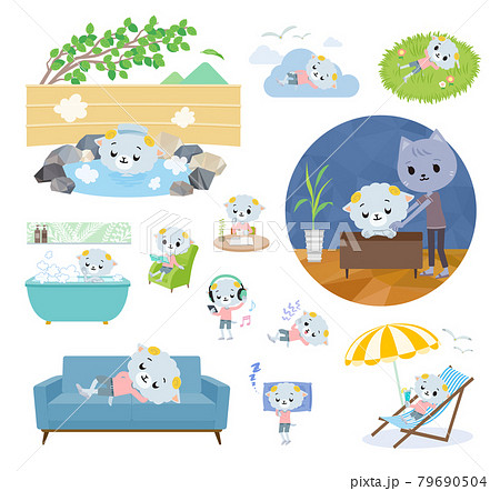 ドリンクパーティーに関するひつじの男の子のセット 79690504