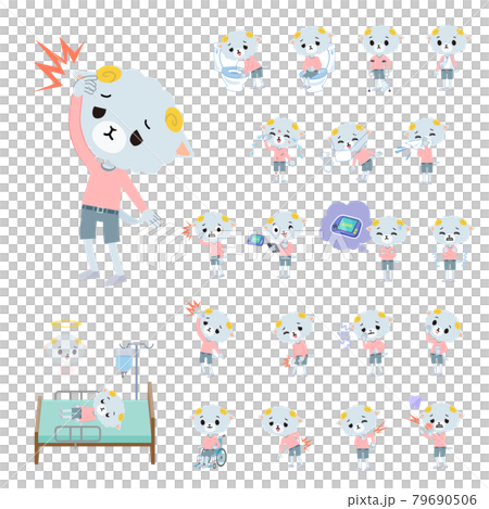 Set of injured and sick sheep boys Set of injured and sick sheep boys 79690506