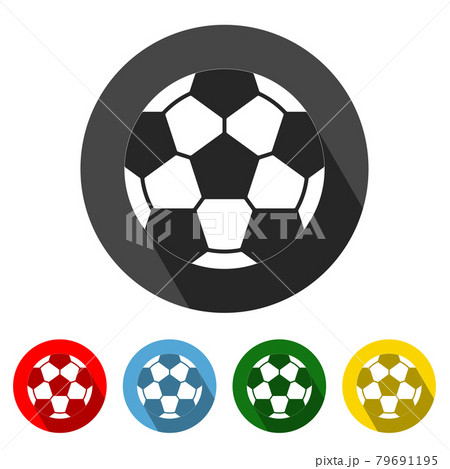 Soccer Ball Flat Style Icon With Long Shadow のイラスト素材