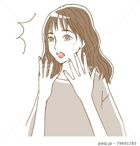 woman_facial_expression_stock_驚き woman_facial_expression_stock_驚き 79691785