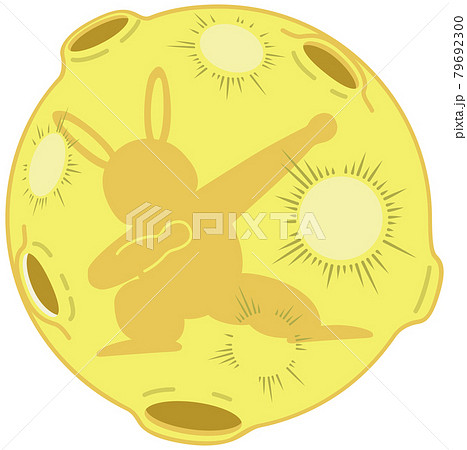 月と決めポーズをとる兎の影のイラストのイラスト素材