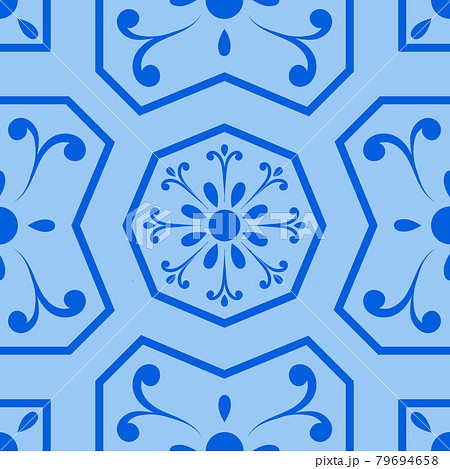 Blue Moroccan tile Pattern in Vector Blue Moroccan tile Pattern in Vector 79694658