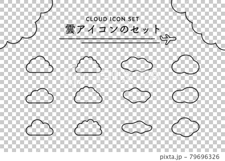 Set of cloud icons Simple Sky Illustration Cloud Background Material Sunny 79696326