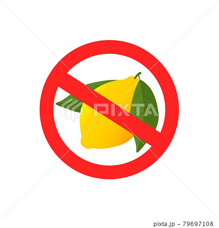 Sign No Lemon. Red stop sign citrus Lemon. 79697108