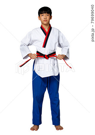 TaeKwonDo Karate Kid athlete young teenager show traditional Fighting 79699040