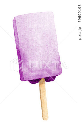 アナログ水彩四角い棒つきアイスキャンディーグレープ 79699198