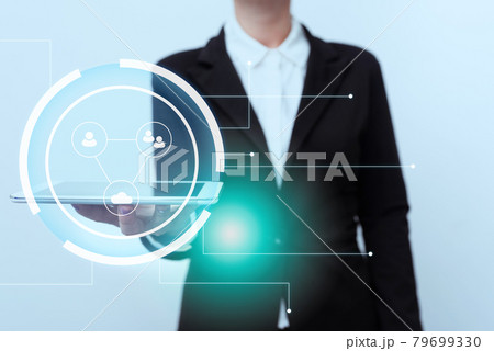 Woman In Uniform Standing And Displaying Mobile Device Using Futuristic Virtual Image Display. Lady In Suit Presenting Phone Modern Virtual Interface Technology. Woman In Uniform Standing And Displaying Mobile Device Using Futuristic Virtual Image Display. Lady In Suit Presenting Phone Modern Virtual Interface Technology. 79699330