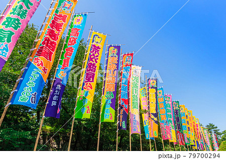 大相撲名古屋場所、はためく相撲のぼり〈愛知県名古屋市〉 79700294