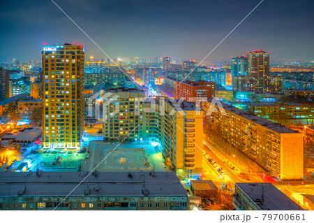 Top view of the evening city 79700661