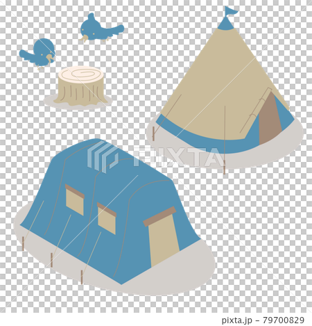 Simple tent isometric illustration for camping Simple tent isometric illustration for camping 79700829
