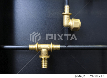 Sliding sleeves for pipes placed on a stand. Plumbing equipment 79701713