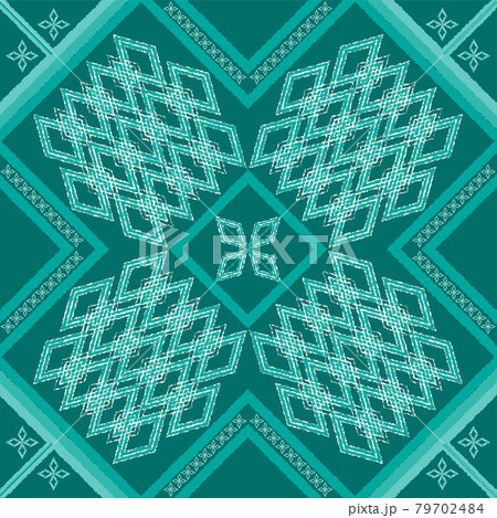 antique geometric green seamless in dark green background for fabric 79702484
