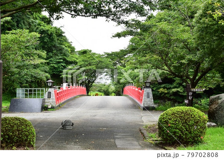 南九州市 清水岩屋公園の散策路深緑と花園橋と道しるべ 南九州市 清水岩屋公園の散策路深緑と花園橋と道しるべ 79702808