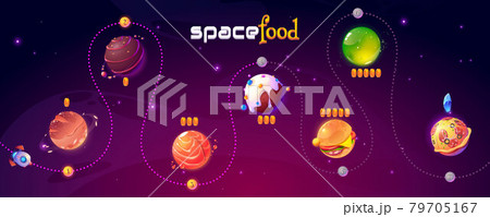Vector ui design space food game level map Vector ui design space food game level map 79705167