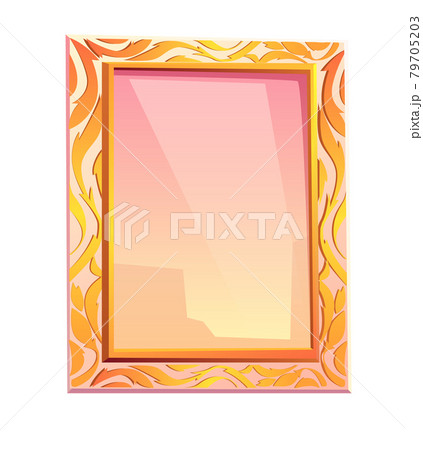 Royal mirror in golden frame with floral decor 79705203