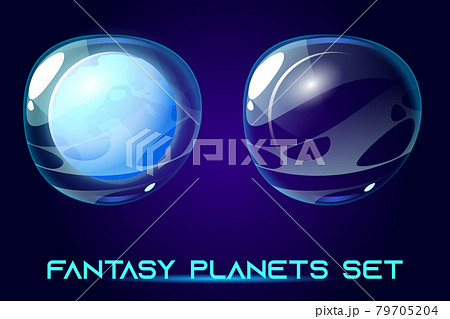 Fantasy space planets set for ui galaxy game. 79705204