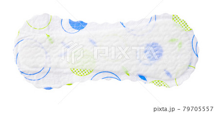 Unpacked female protective pad isolated on white background Unpacked female protective pad isolated on white background 79705557