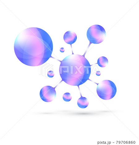 Logotype icon dna, molecule, atom, gene, neural, neuron. Template Logo for medicine, science, technology, chemistry, biotechnology, illustration. 79706860