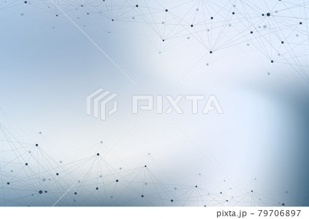 Geometric graphic background molecule and communication. Big data complex with compounds. Perspective backdrop. Minimal array Big data. Digital data visualization. Scientific illustration. 79706897