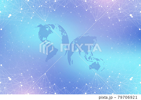 World map point with global technology networking concept. Digital data visualization. Lines plexus. Big Data background communication. Scientific illustration. World map point with global technology networking concept. Digital data visualization. Lines plexus. Big Data background communication. Scientific illustration. 79706921