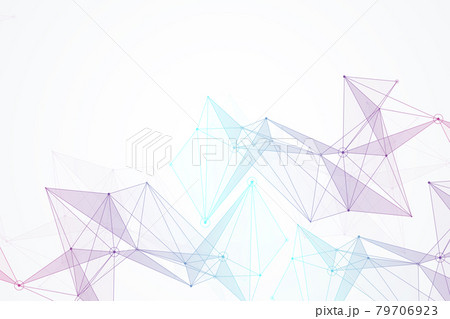 Geometric graphic background molecule and communication. Big data complex with compounds. Perspective backdrop. Minimal array Big data. Digital data visualization. Scientific illustration. 79706923