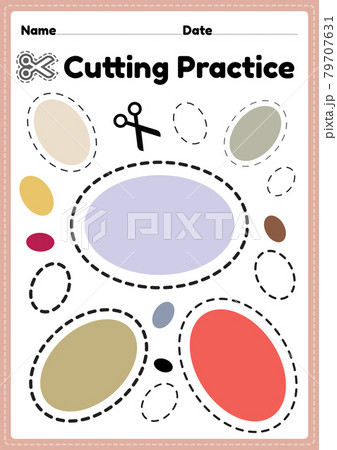 Printable cutting activities for toddlers and preschool kids to cut the paper with scissors to improve motor skills, coordination and develop small muscles for kindergarten children in a printable Printable cutting activities for toddlers and preschool kids to cut the paper with scissors to improve motor skills, coordination and develop small muscles for kindergarten children in a printable 79707631