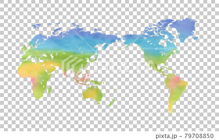 水彩風格世界地圖 水彩風格世界地圖 79708850