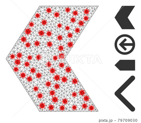 Polygonal Mesh Direction Left Pictogram with Infectious Nodes 79709030